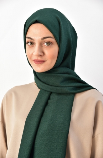 Safir Abiye Düz Şal 000027-25 Zümrüt Yeşili