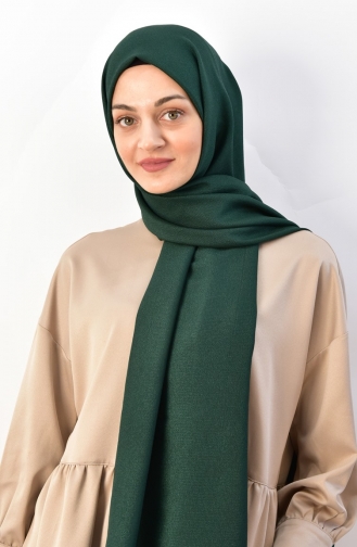 Safir Abiye Düz Şal 000027-25 Zümrüt Yeşili