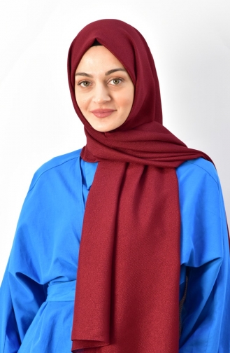 Safir Abiye Düz Şal 000027-07 Bordo