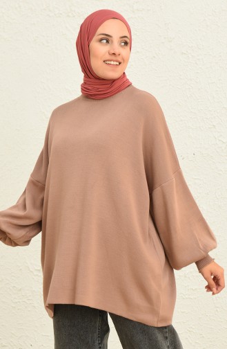Trikot Pullover mit Ballonärmeln 0537-06 Rose 0537-06