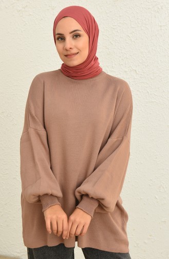 Trikot Pullover mit Ballonärmeln 0537-06 Rose 0537-06