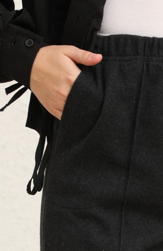 Cepli Düz Kışlık Pantolon 8532-01 Siyah