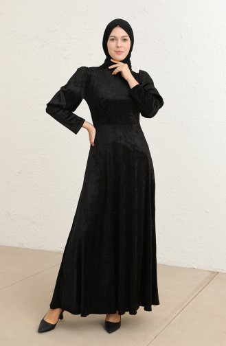 Black Hijab Evening Dress 60284-01