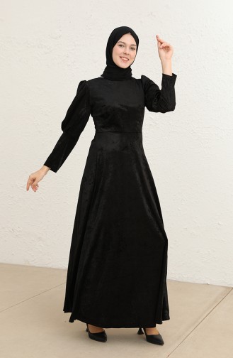 Black Hijab Evening Dress 60284-01