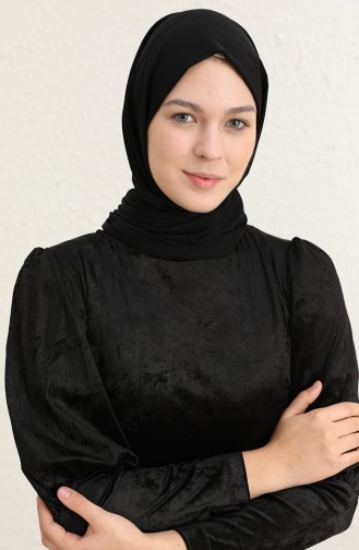 Black Hijab Evening Dress 60284-01