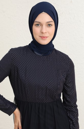Habillé Hijab Bleu Marine 60286-01