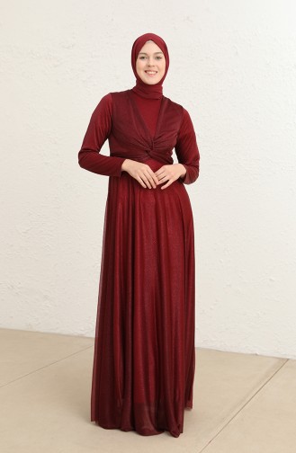 Cherry Hijab Evening Dress 5397-14