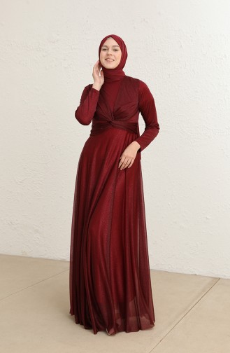 Cherry Hijab Evening Dress 5397-14