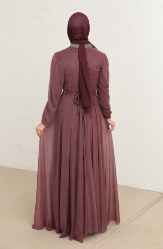 Dark Dusty Rose Hijab Evening Dress 5501-27