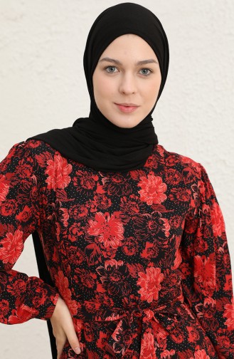 Red Hijab Dress 60265-01