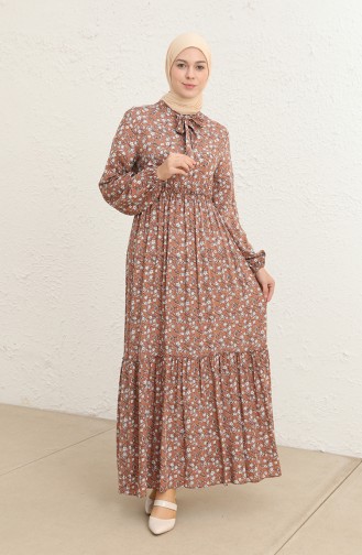 Braun Hijab Kleider 60285-04