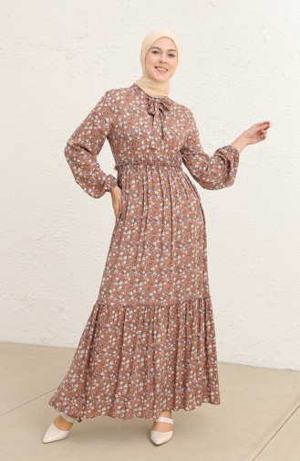 Brown Hijab Dress 60285-04