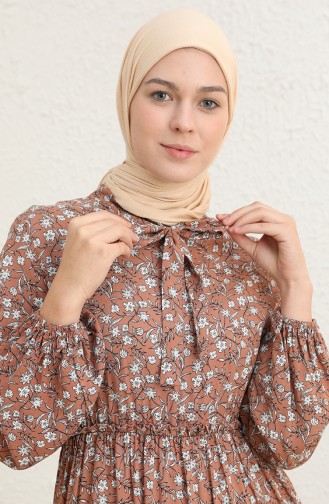 Brown Hijab Dress 60285-04
