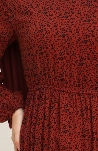Brick Red Hijab Dress 60290-01