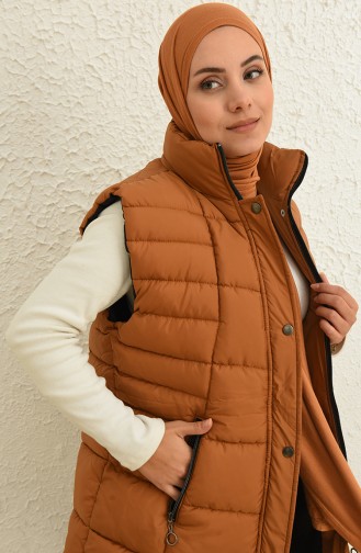 Şişme Fermuarlı Yelek 2022-03 Camel