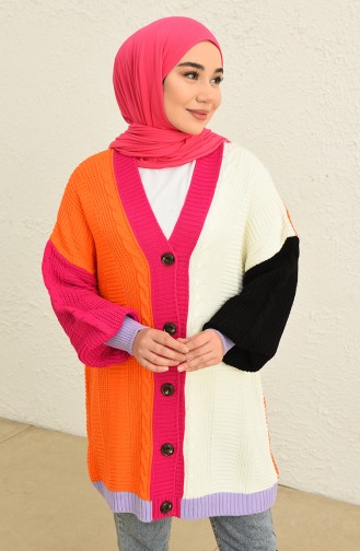Triko Renk Garnili Hırka 0545-06 Fuşya