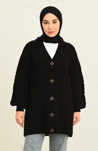 Triko Düğmeli Hırka 0546-01 Siyah