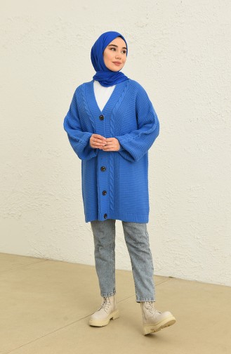 Triko Düğmeli Hırka 0546-02 İndigo