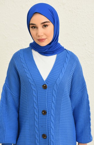 Triko Düğmeli Hırka 0546-02 İndigo