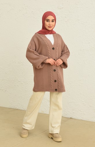 Beige-Rose Strickjacke 0546-06