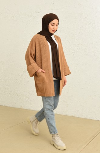 Beige-Rose Strickjacke 0547-05