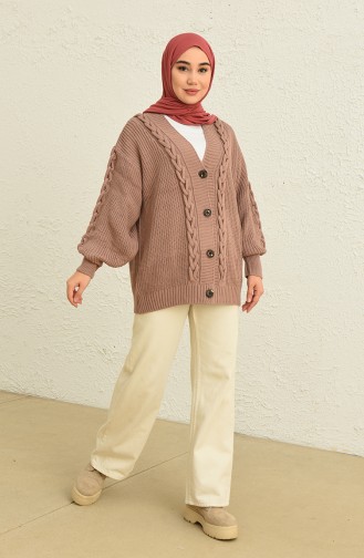 Trikot geknöpfte Strickjacke 0548-03 Rosa 0548-03
