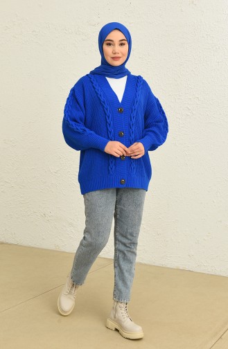 Saks-Blau Strickjacke 0548-05