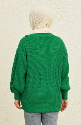 Triko Düğmeli Hırka 0548-10 Yeşil