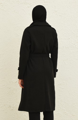 معطف طويل أسود فاتح 4015-02