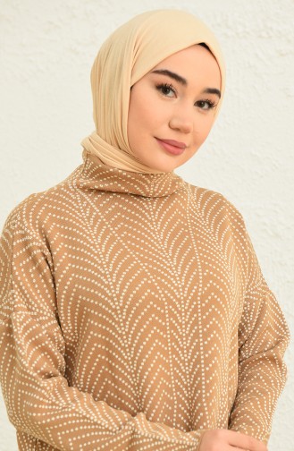 Patterned Knitwear Suit 0534-01 Coffee Milk 0534-01