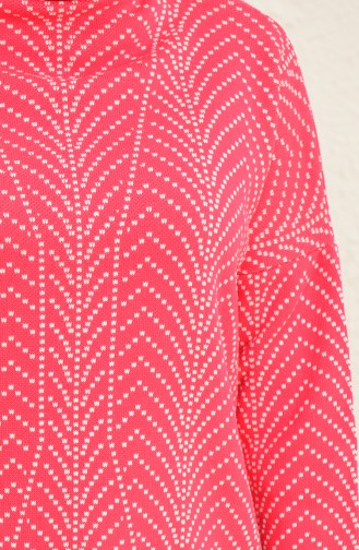 Trikot gemusterte Tunika-Hose Zweiteiler 0534-04 Fuchsia 0534-04