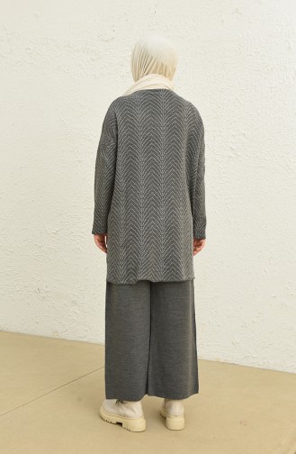 Trikot gemusterte Tunika-Hose Zweiteiler 0534-08 Dunkel Grau 0534-08