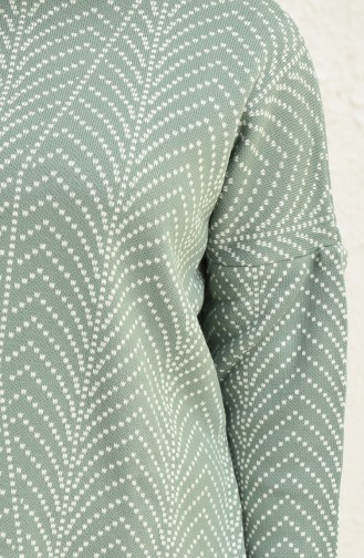 Trikot gemusterte Tunika-Hose Zweiteiler 0534-09 Mint Grün 0534-09