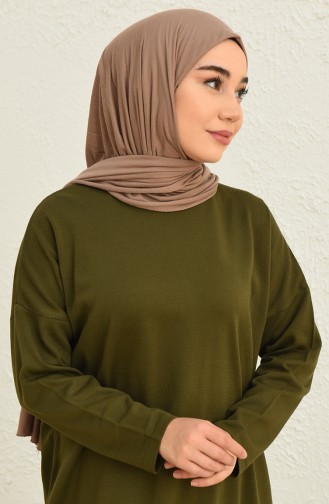 Triko Tunik Pantolon İkili Takım 3375-03 Haki