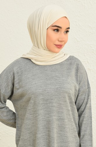 Triko Tunik Pantolon İkili Takım 3375-07 Gri