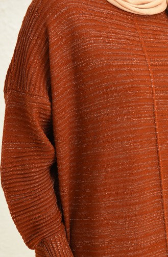 Ziegelrot Hijab Kleider 3164-02