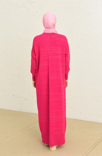 Triko Simli Elbise 3164-06 Fuşya