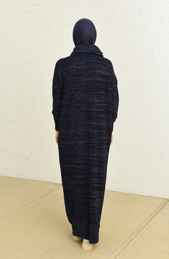 Navy Blue Hijab Dress 3164-09