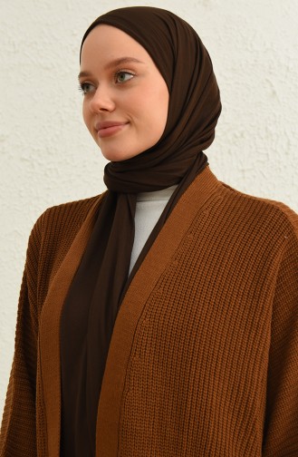 Triko Cepli Uzun Hırka 0549-03 Taba