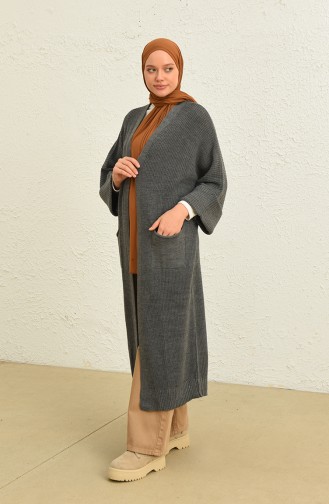 Cardigan Long à Poche en Tricot 0549-07 Anthracite 0549-07