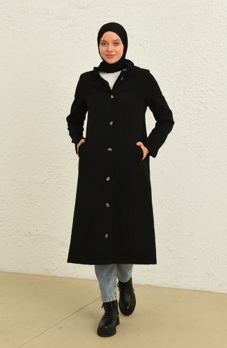 معطف طويل أسود 4018-01