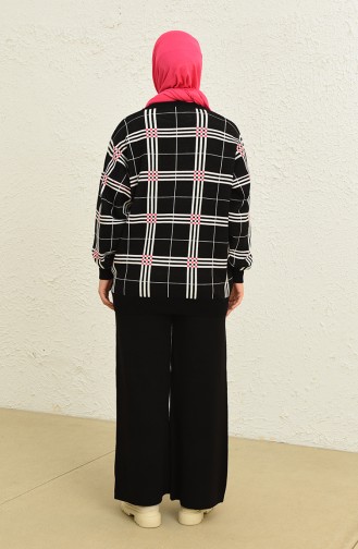 Triko Çizgili Tunik Pantolon İkili Takım 0577-04 Siyah