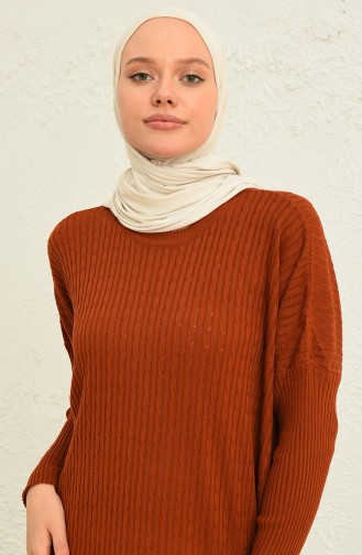 Brick Red Hijab Dress 3312-06