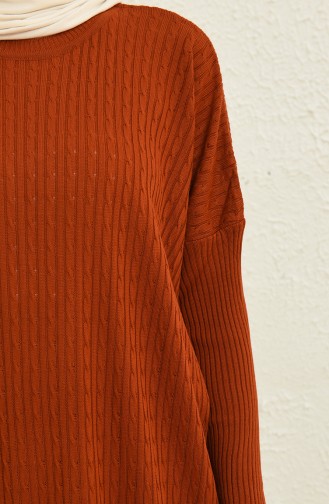 Ziegelrot Hijab Kleider 3312-06