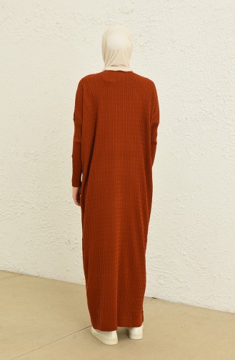 Brick Red Hijab Dress 3312-06