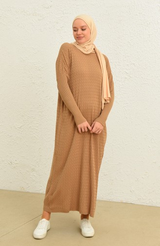 Milk Coffee Hijab Dress 3312-10