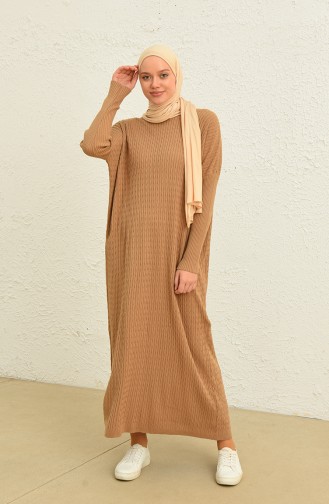 Milk Coffee Hijab Dress 3312-10