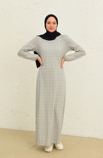 Navy Blue Hijab Dress 8538-01