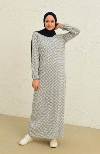 Navy Blue Hijab Dress 8538-01