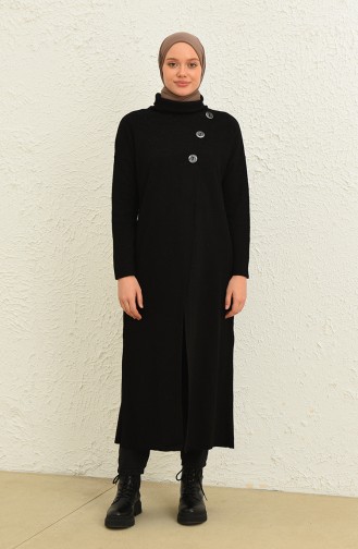 Triko Simli Uzun Tunik 3303-01 Siyah